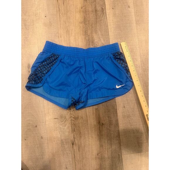 Nike Training Running Shorts Womens Medium Blue Elastic Waist Flannel Lined - Picture 6 of 6